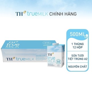 Thùng 12 hộp sữa tươi tiệt trùng nguyên chất TH True Milk A2 500ml (500ml x 12)