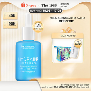 Serum Dermedic Hydrain3 cấp nước, cấp ẩm cho da khô Hydrain3 Hialuro Hydrating Serum For Face, Neck And Decolltage 30 ml