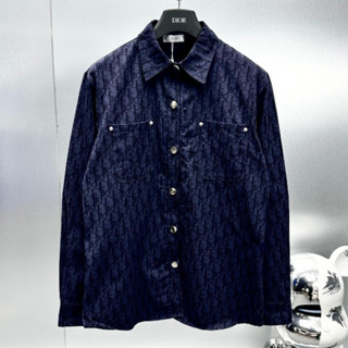 Áo Sơ Mi Nam Nữ Di.or_Xam Sẫm Loang Màu Monogram Áo sơ mi vẫn nổi Nam/Nữ hàng cao cấp chuẩn loại 1 (CÓ SẴN)