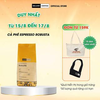 Cà phê hạt 100% robusta rang mộc nguyên chất milano coffee 250gr
