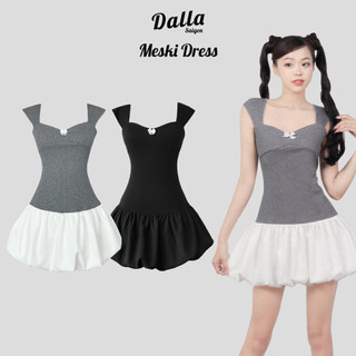 DALLA Đầm thun dây đuôi phồng Meski Dress