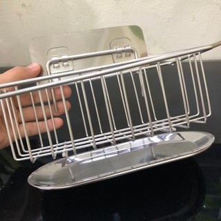 Khay hứng giẻ rửa bát, Giỏ đựng rẻ rửa bát, Kèm miếng dán dính tường và có khay hứng nước