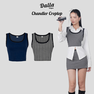 DALLA Áo ba lỗ croptop thun viền đen Chandler Skirt