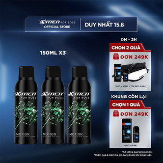 Combo 3 Xịt khử mùi X-Men for Boss Motion 150ml/chai