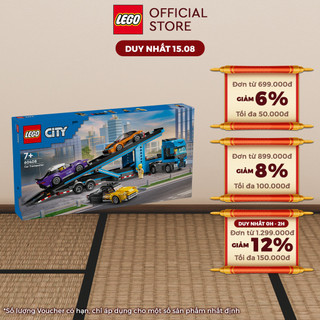 Lego city 60408 đồ chơi lắp ráp xe tải vận chuyển xe đua thể thao