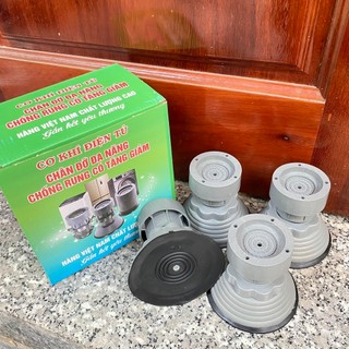  Bộ 4 Chân máy giặt cao cấp tăng giảm độ cao với chỉ 1 thao tác, Nhựa không pha tạp, Chống rung, Chống di chuyển