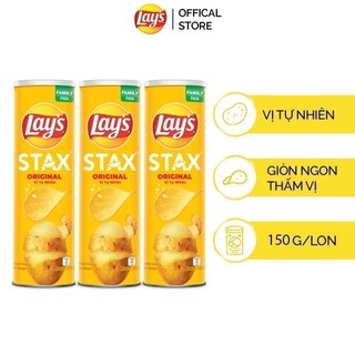 Combo 3 lay's stax khoai tay mieng vi tu nhien 150g