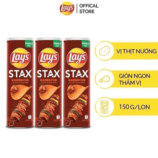 Combo 3 lay's stax khoai tay mieng vi thit nuong bbq 150g