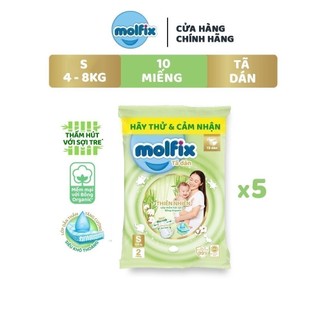10 miếng Tã/ bỉm dán Molfix Thiên nhiên S