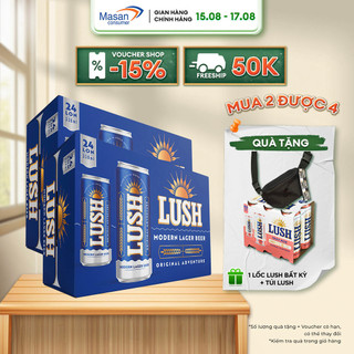 Bia lush original adventure vị lager nguyên bản - combo 2 thùng x 24 lon 330ml