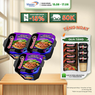 [ĐỘC QUYỀN LIVESTREAM] Combo 3 Omachi Lẩu Tự Sôi Bắp Bò Riêu Cua 276g