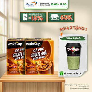 Combo 2 cà phê hòa tan wake up sữa đá việt nam - hộp 10 gói x 24g