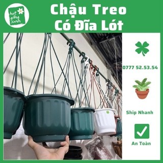 Chậu treo nhựa cao cấp talopa có đĩa lót đáy chậu kèm theo