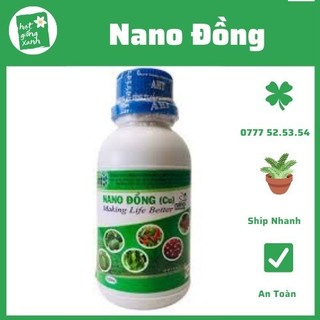 Thuốc phun nấm bệnh Nano đồng - NANOCU- Phòng trừ nấm bệnh, sát khuẩn, diệt nấm, tẩy rong rêu rửa vườn đậm đặc(100ml)