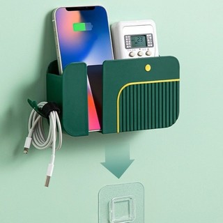 Kệ nhựa dán tường treo điện thoại có móc treo dây sạc hoặc móc treo, điều khiển, các vật dụng tiện ích trong phòng ngủ