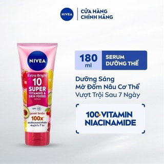 Serum Dưỡng Thể NIVEA 10 Super Vitamins Sáng Da | Mờ Thâm & Đốm Nâu Sau 7 Ngày (180 ml)