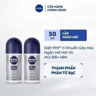 Bộ 2 Lăn Ngăn Mùi NIVEA MEN Phân Tử Bạc Ngăn Khuẩn Gây Mùi Vượt Trội (50 ml) - 83778