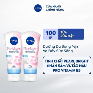 Bộ 2 Sữa Rửa Mặt NIVEA Pearl Bright Dưỡng Sáng Da Ngọc Trai (100 g) - 81295