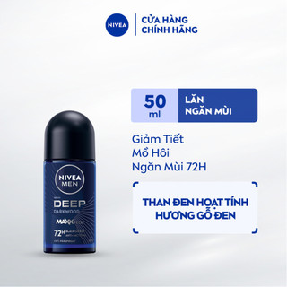 Lăn Ngăn Mùi NIVEA MEN Deep Than Đen Hương Gỗ Đen (50 ml) - 80031