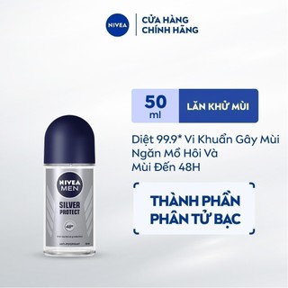 Lăn Ngăn Mùi NIVEA MEN Silver Protect Phân Tử Bạc Ngăn Khuẩn Gây Mùi Vượt Trội (50 ml) - 83778