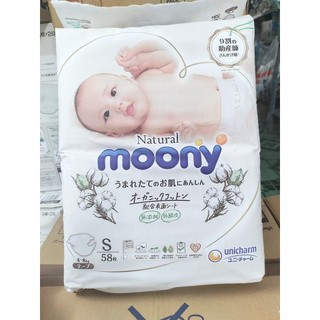 Tã moony dán natural nội địa nhật bản size nb63/s58/m46/l38