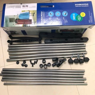  Giàn Phơi Quần Áo INOX Lắp Ráp 2 Hàng Tiện Dụng Có Bánh Xe Thông Minh