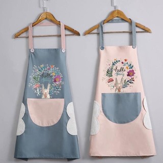  Tạp Dề Con Thỏ, Có Bông Lau Tay, Túi Đựng Đồ