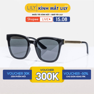 Kính mát nam nữ Lilyeyewear chống UV400 thiết kế mắt vuông dễ đeo màu sắc thời trang 602335
