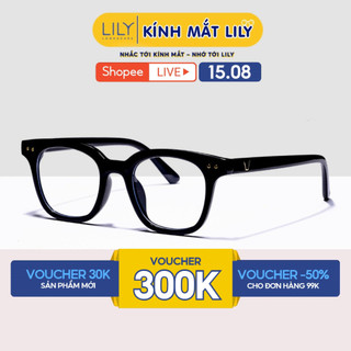 Gọng kính cận nam nữ mắt vuông chữ V phụ kiện thời trang Lilyeyewear 682310
