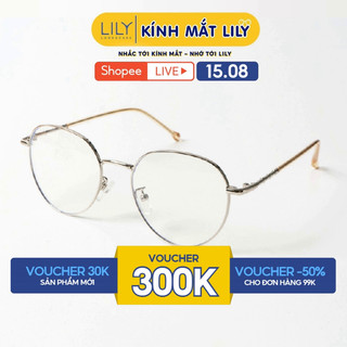 Gọng kính cận nữ Lilyeyewear mắt oval kim loại thanh mảnh màu sắc thời trang 292398