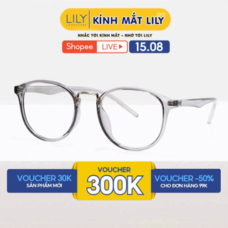 Gọng kính tròn nam nữ chất liệu nhựa dẻo phụ kiện thời trang Lilyeyewear 22309 nhiều màu
