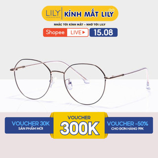 Gọng kính kim loại nam nữ Lilyeyewear mắt đa giác thời trang, nhiều màu sắc lựa chọn 2984