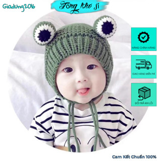 Mũ len hình ếch trùm đầu 🌏FREE SHIP🌎 Thu Đông dễ thương thời trang Hàn Quốc cho bé