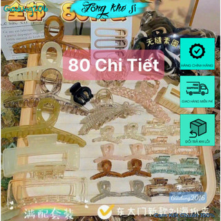 Sét kẹp tóc 80 chi tiết gồm 30 kẹp tóc các loại + 50 chun tóc b52