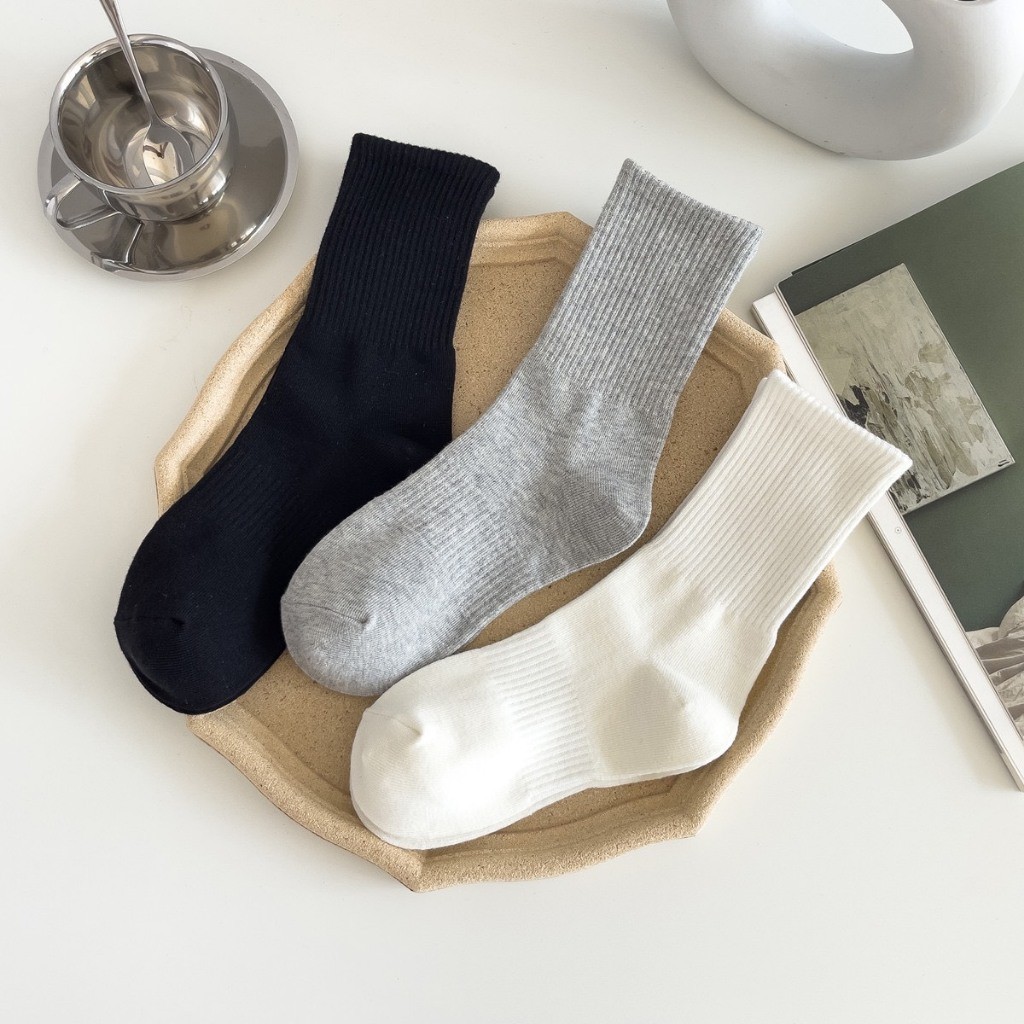 Tất Nam Nữ - Tất vớ cổ cao, cổ thấp chất cotton cao cấp thiết kế sọc đôi chống hôi chân Mẫu T110 | BigBuy360 - bigbuy360.vn