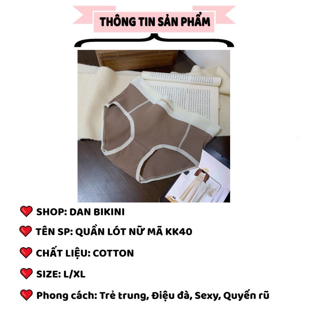 Quần Lót Nữ - Quần Lót Cotton cao cấp thiết kế mềm mại thoáng mát kháng khuẩn MÃ K40 | BigBuy360 - bigbuy360.vn