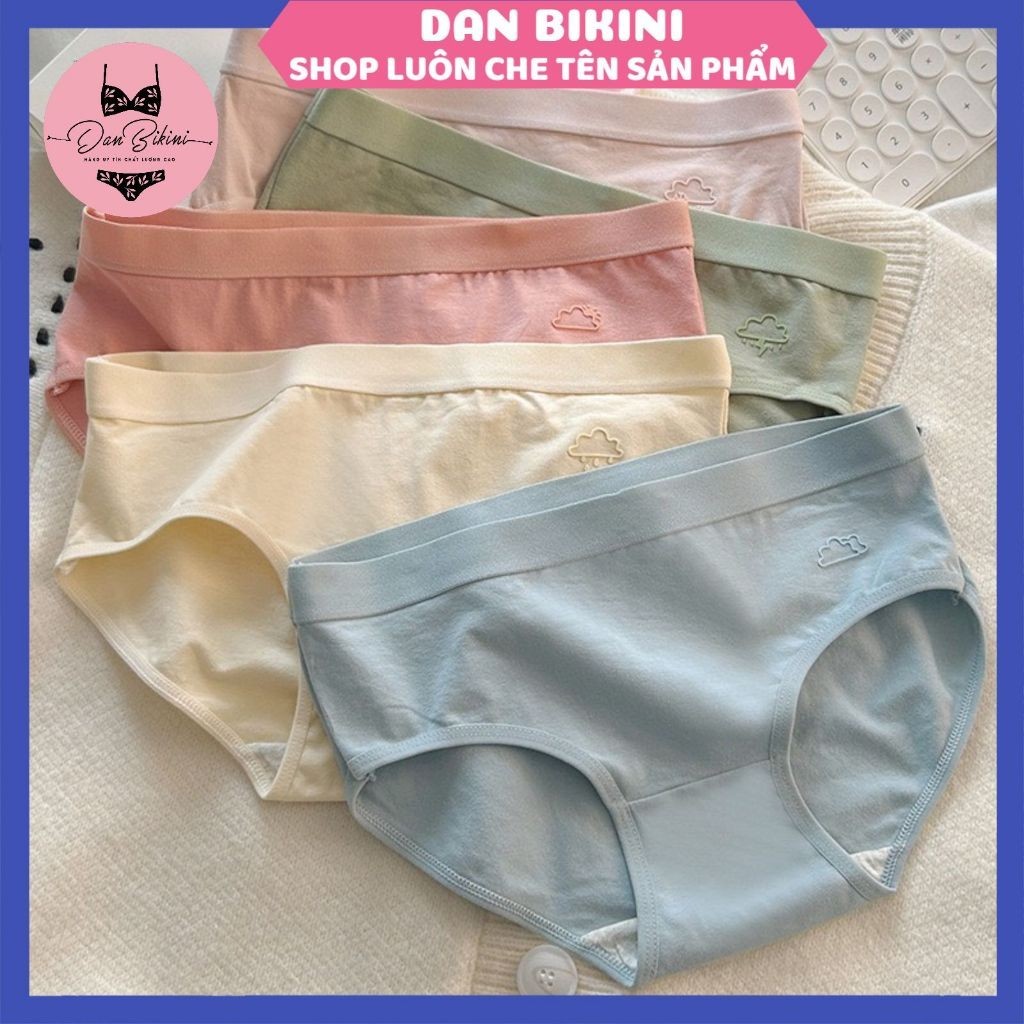 Quần Lót Nữ Cotton Cao Cấp In Đám Mây Nổi Thiết Kế Kháng Khuẩn Mềm Mại Cạp…