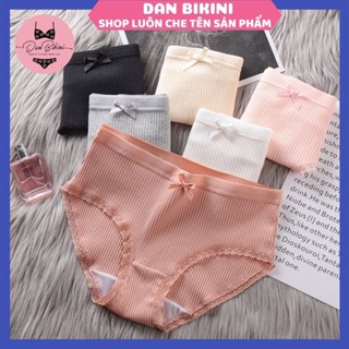 Quần Lót Nữ cotton gân tăm viền ren siêu mềm mịn thoáng mát MÃ B08