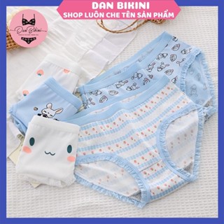  Quần Lót Nữ Cotton Cao Cấp mềm mại tông xanh họa tiết cute thỏ đáng yêu thoáng mát MÃ CS018 