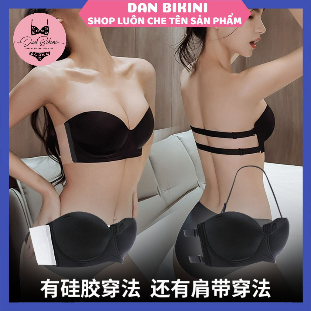 Áo Lót Nữ Đúc Su Kèm Miếng Dán Silicon Mặc Áo Hở Lưng Thiết Kế Mềm Mại Có Gọng Nâng Vòng Một Gợi Cảm Mã Al67