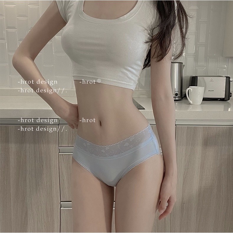 Quần Lót Nữ Lụa Băng - Quần Chip Nữ Mềm Phối Cạp Ren Tim Mềm Mại tôn dáng hương havana mã 9099 | BigBuy360 - bigbuy360.vn