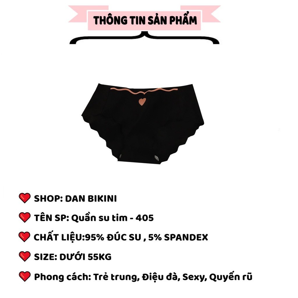 Quần Lót Nữ Đúc Su Tim Thun Lạnh viền sóng 405 gợi cảm đính trái tim nhỏ | BigBuy360 - bigbuy360.vn
