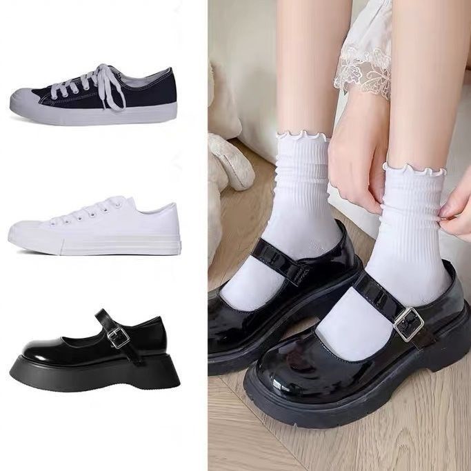 Tất Vỡ Nữ Cổ Cao Viền Bèo Phong Cách Vintage Hàn Quốc Mẫu T55 | BigBuy360 - bigbuy360.vn