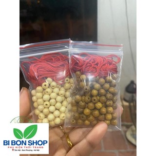Combo 100 hạt dâu tằm VN + 5M dây xâu vòng + Kim xâu (BI BON SHOP)