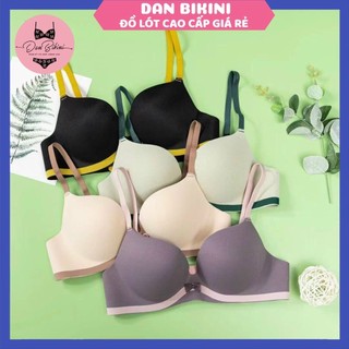 Áo Lót Nữ - Áo Ngực Nữ đúc su thông hơi viền màu đính nơ nhỏ tôn vòng một gợi cảm mã AL34