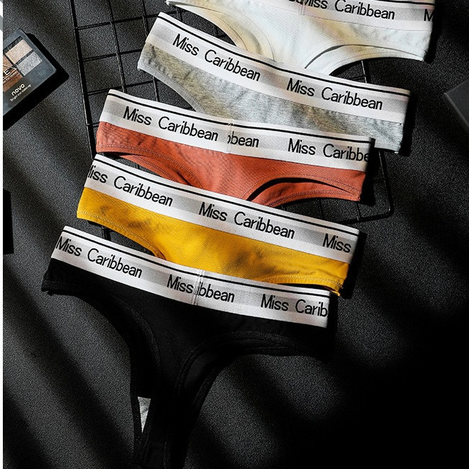 Quần Lót Nữ Cotton cao cấp phối viền chun thêu chữ cá tính mã 9823 | BigBuy360 - bigbuy360.vn