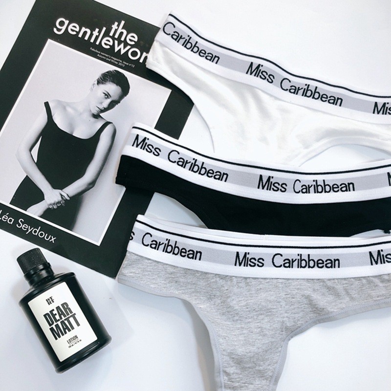 Quần Lót Nữ Cotton cao cấp phối viền chun thêu chữ cá tính mã 9823 | BigBuy360 - bigbuy360.vn