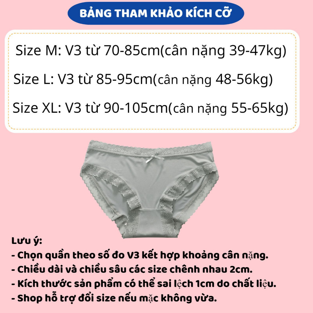 Quần Lót Nữ Su Lụa Siêu Mỏng Không lộ viền co giãn phối ren hoa thoáng mát gợi cảm MÃ 1271 | BigBuy360 - bigbuy360.vn