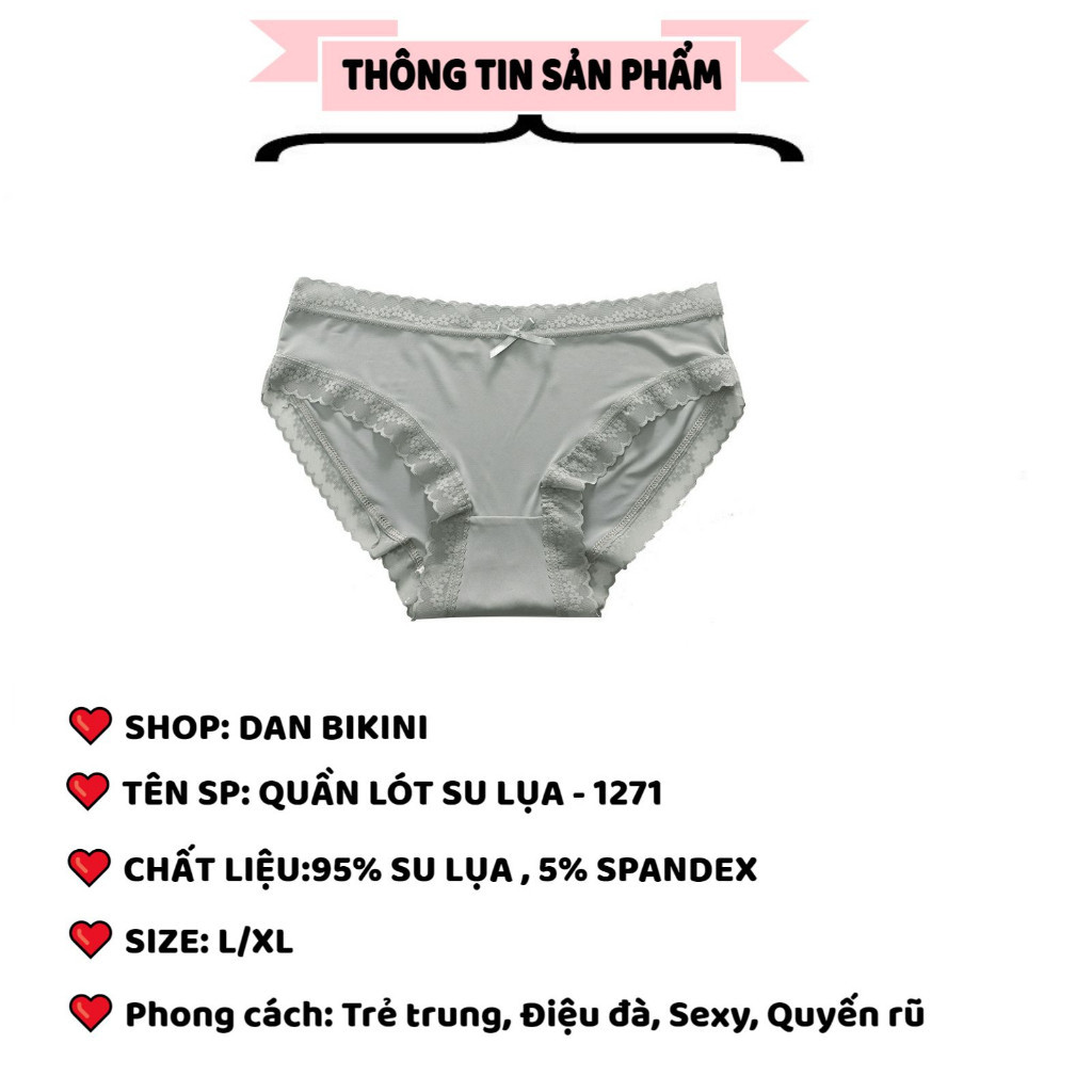 Quần Lót Nữ Su Lụa Siêu Mỏng Không lộ viền co giãn phối ren hoa thoáng mát gợi cảm MÃ 1271 | BigBuy360 - bigbuy360.vn