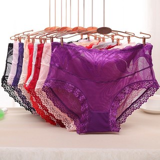 Quần Lót Nữ ren  lưới phối cạp ren họa tiết lá sexy gợi cảm mỏng mát mã 518